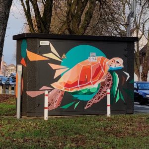 Turtle Graffiti am Magic Mountain in Duisburg